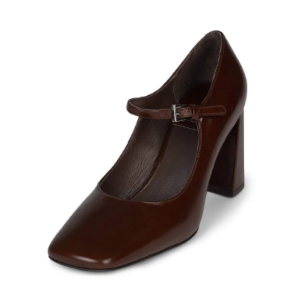 Jeffrey Campbell Brown Mary Jane Block Heel Pump